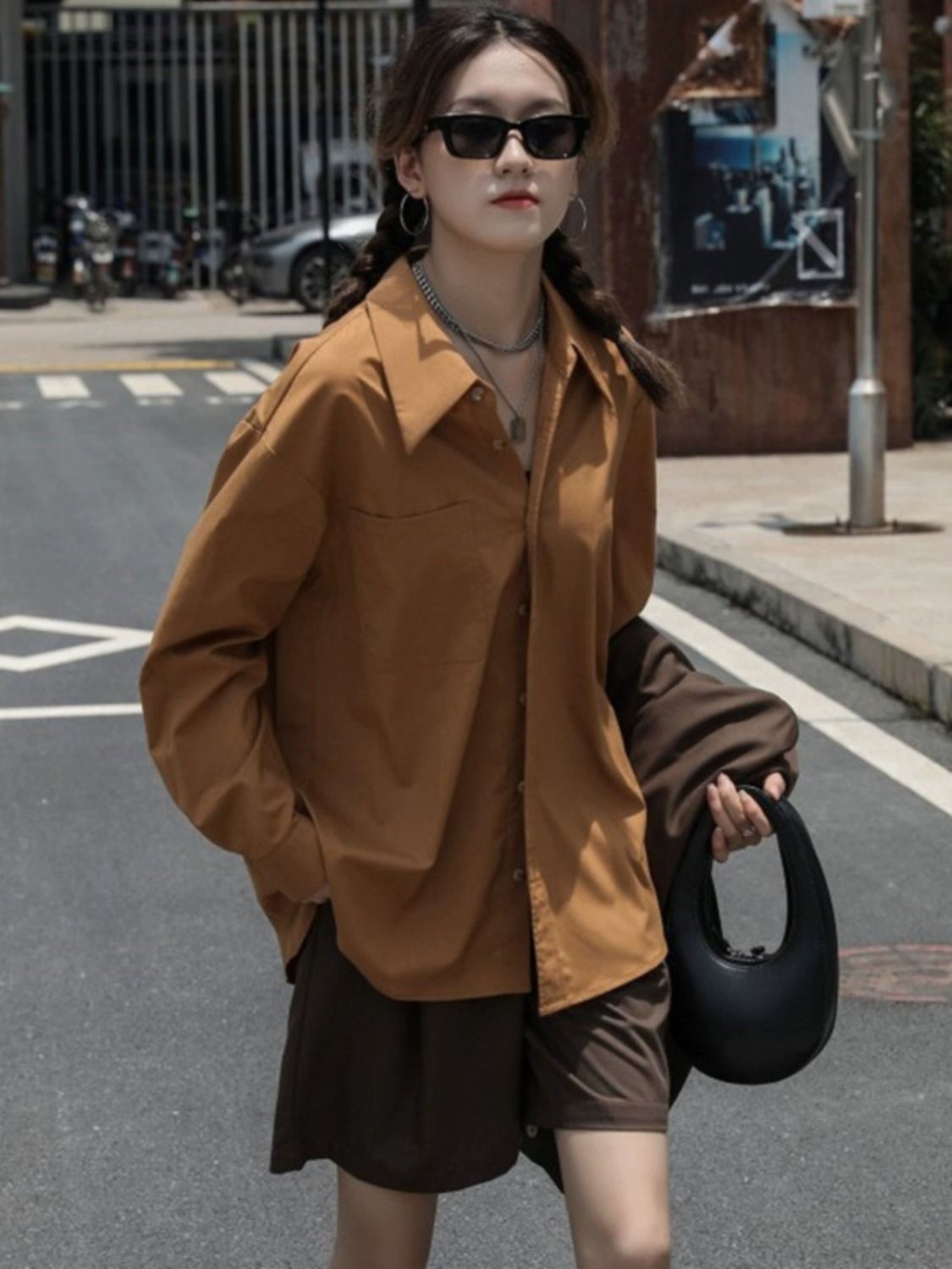復古港味慵懶風長袖襯衫女秋季高級感別致襯衣法式氣質爆款上衣