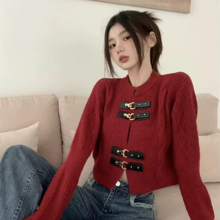 Sweet and Spicy Style Short Sweater Women's  Autumn and Winter New Korean Style Loose Lazy Style Knitted Cardigan Jacket