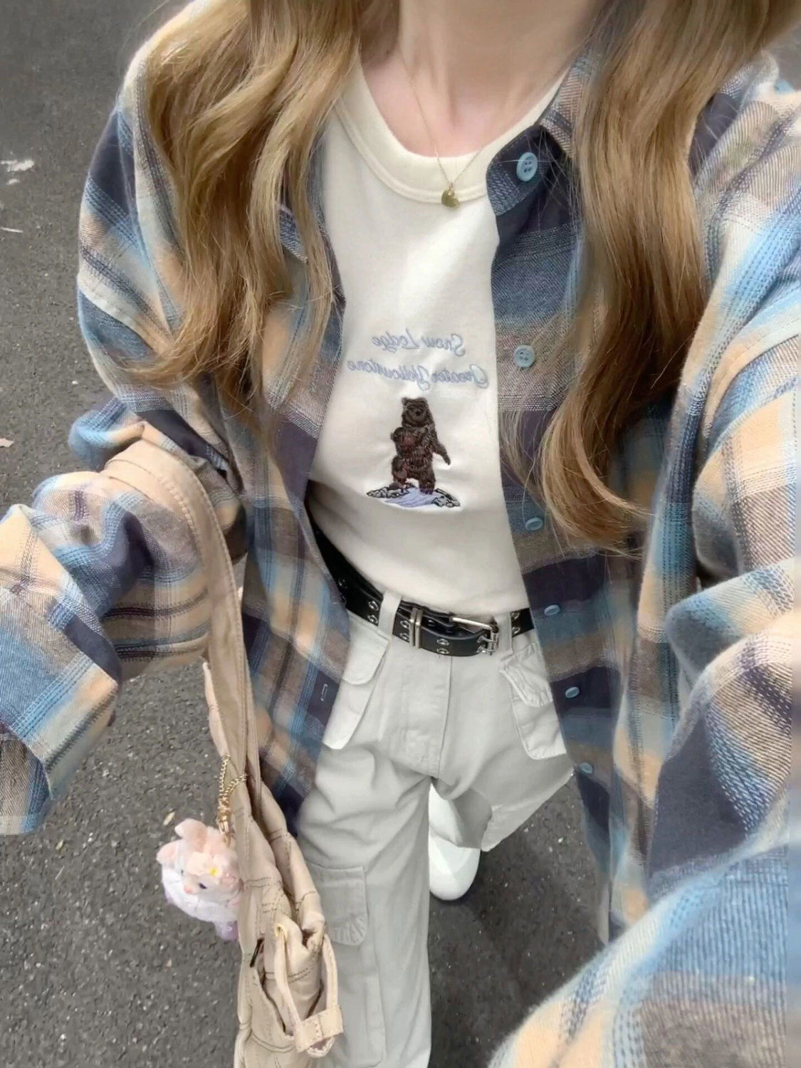 大碼胖mm復古撞色格子襯衫外套女春秋新款高級感寬鬆長袖襯衣上衣