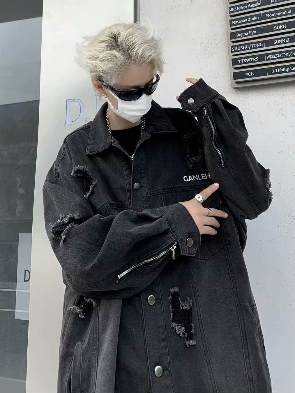 Herren Jeansjacke Im Used Look Vintage Stil Oversized Geschnitten_voghion.com