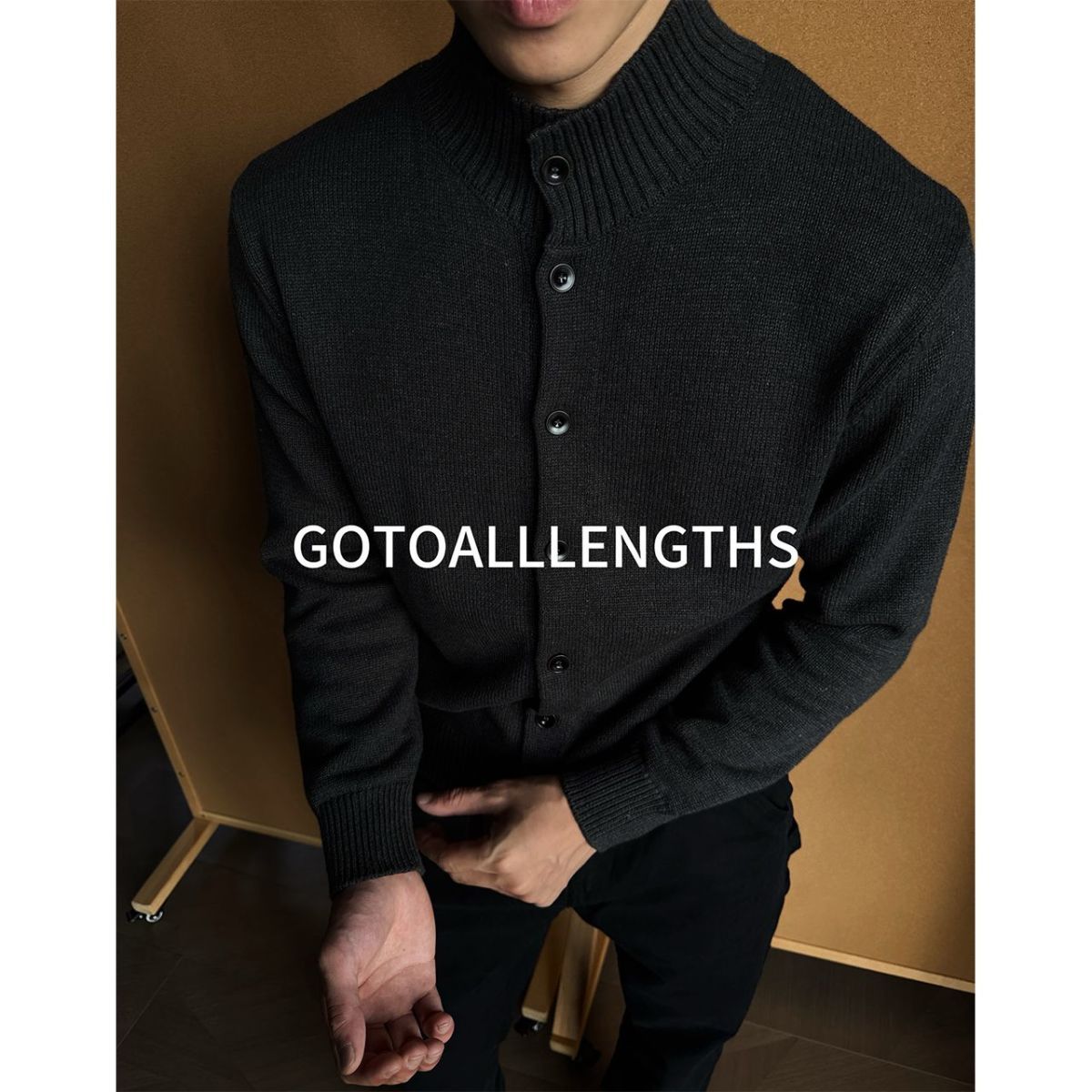 Men's Solid Colour Knitted Sweater Autumn Winter Commuter Style_voghion.com