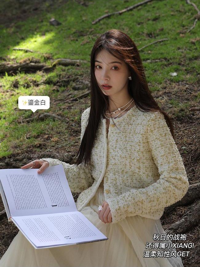 甜辣小香風短外套女春秋款小眾肌理感簡約氣質減齡百搭時尚短上衣
