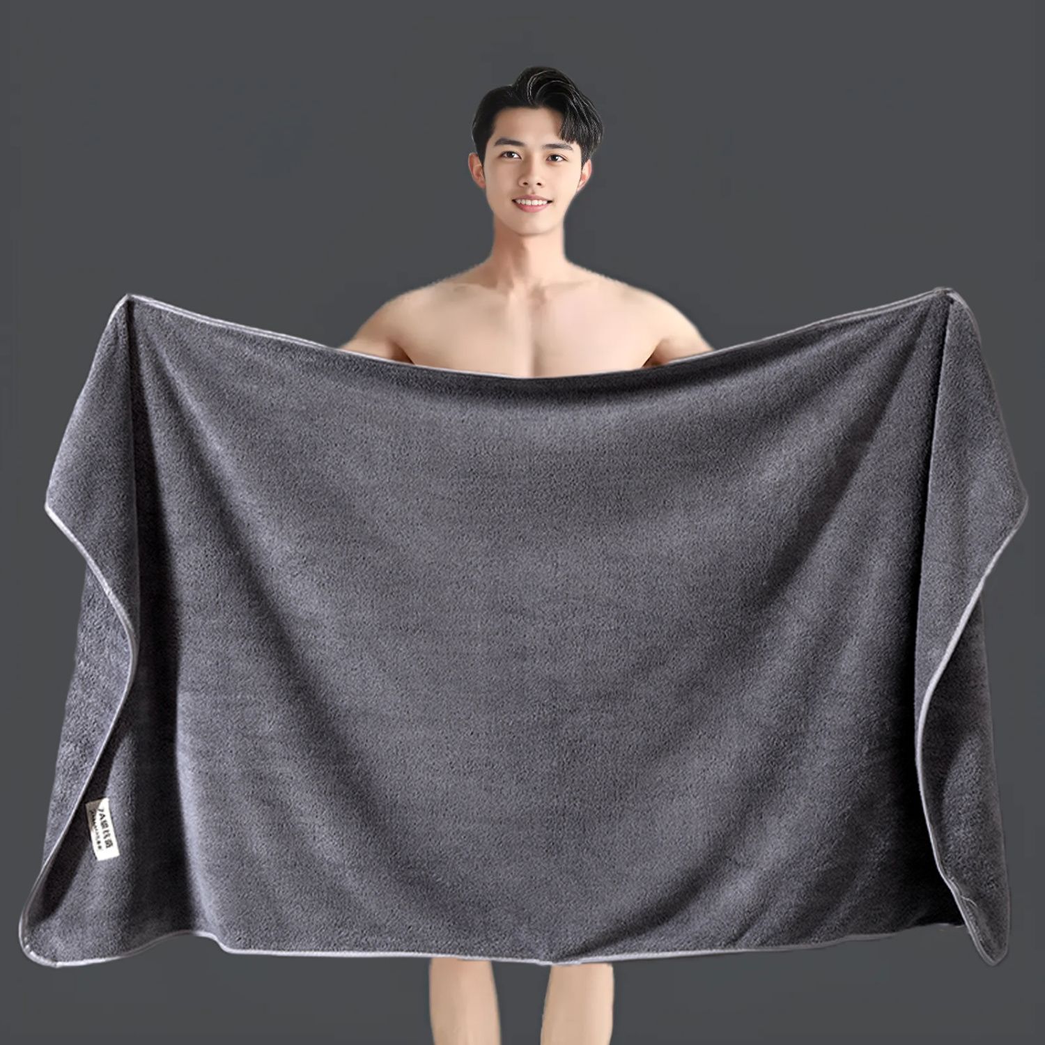 男士加大珊瑚绒浴巾加厚洗澡专用比纯棉吸水速干不掉毛成人可裹巾