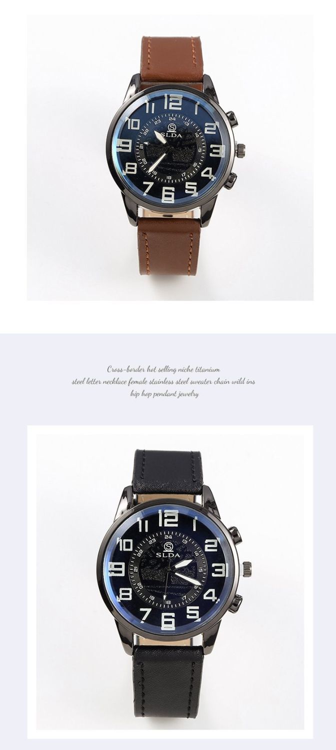 Men's Casual Quartz Watch With Retro Digital Dial And Belt Strap_voghion.com