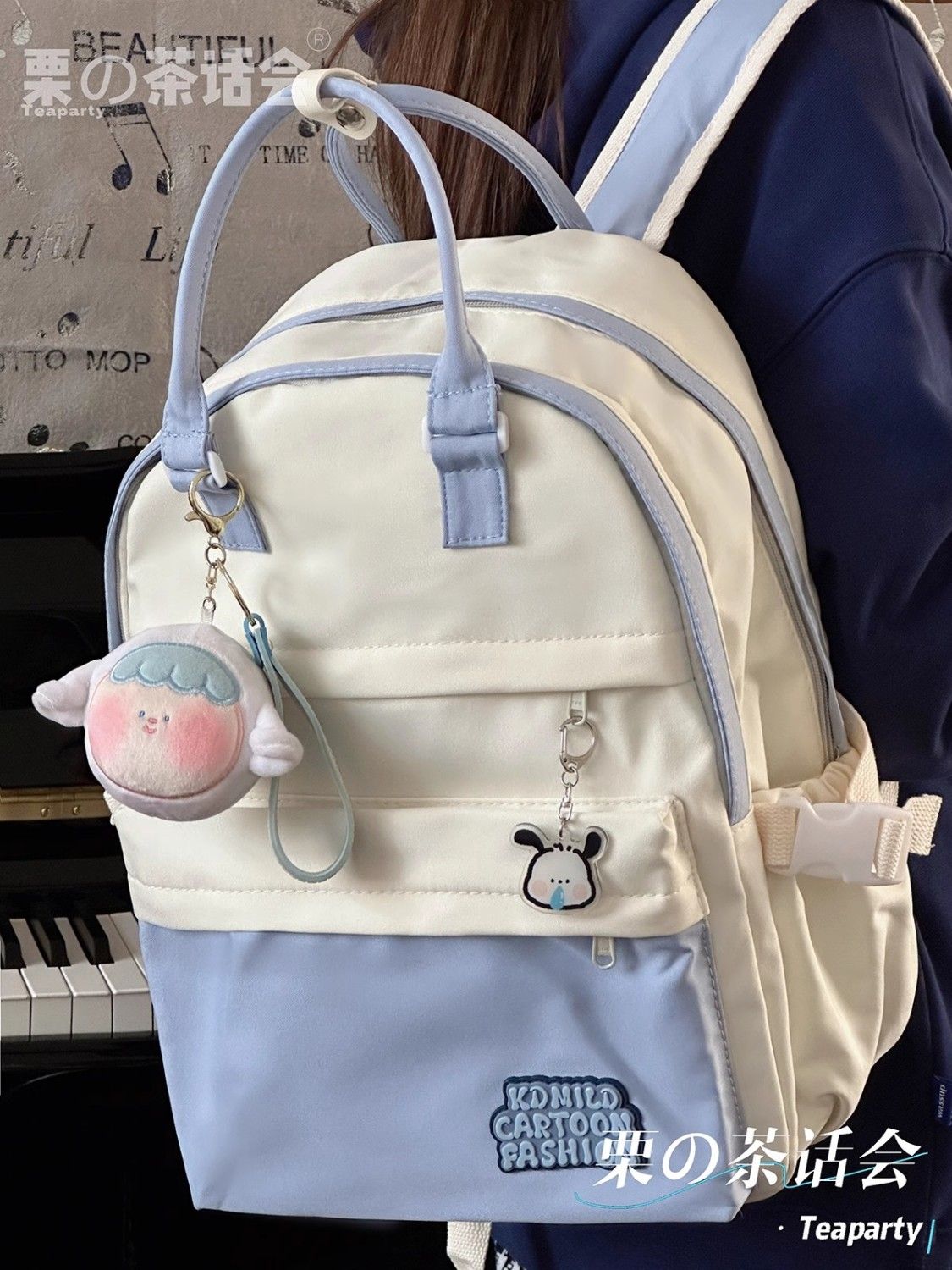 少女學院風ins休閒雙肩包 韓國簡約百搭大學生書包女電腦手提背包