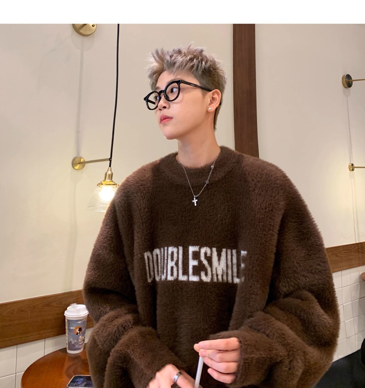 Heavy American Mohair Knitted Sweater Hong Kong Style High Street Trendy Brand Versatile Loose Couple Sweater Warm Lazy Thread_voghion.com