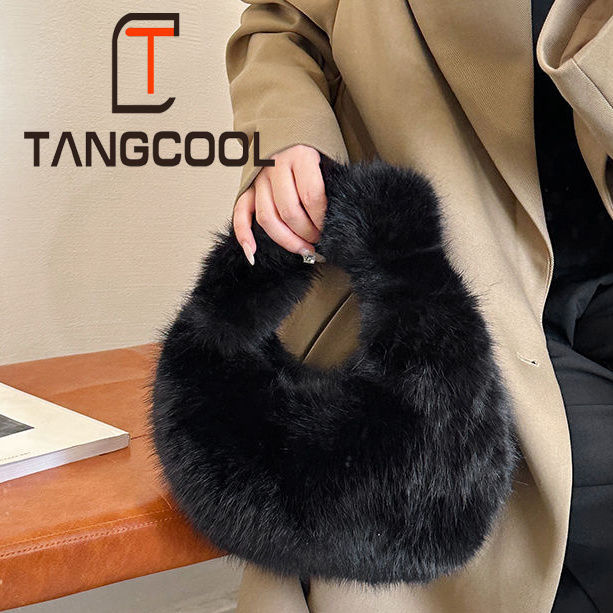 /Plush velvet bag for women large capacity autumn and winter versatile handbag western style plush bag for women