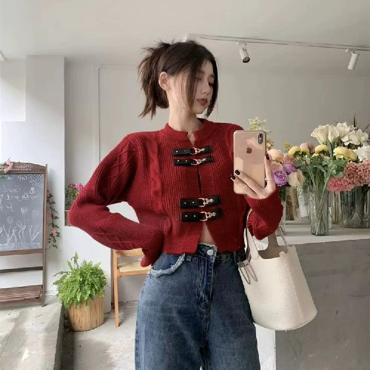 Sweet and Spicy Style Short Sweater Women's  Autumn and Winter New Korean Style Loose Lazy Style Knitted Cardigan Jacket