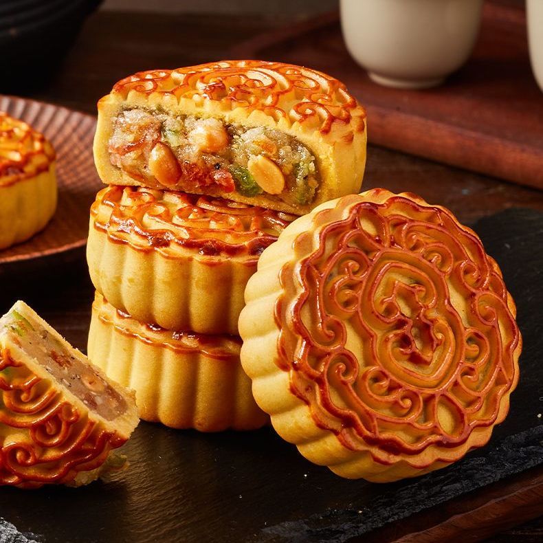 比比赞中秋五仁月饼500g老式传统糕点苏式酥皮月饼送礼团购批发价