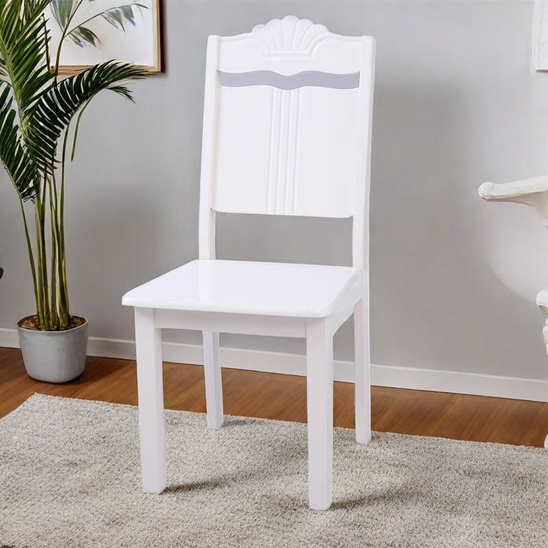 【2把】意式现代简约实木餐椅白色酒店家用餐厅靠背椅子成人皇冠