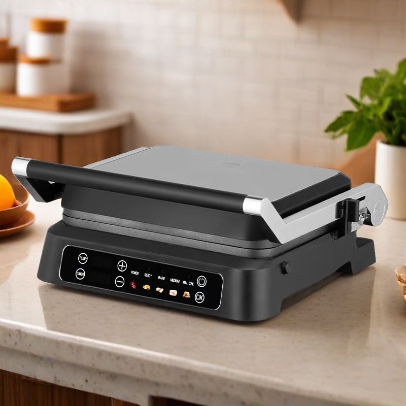 家用换盘煎牛排机触屏煎烤肉机帕尼尼机 Touchscreen Steak Grill