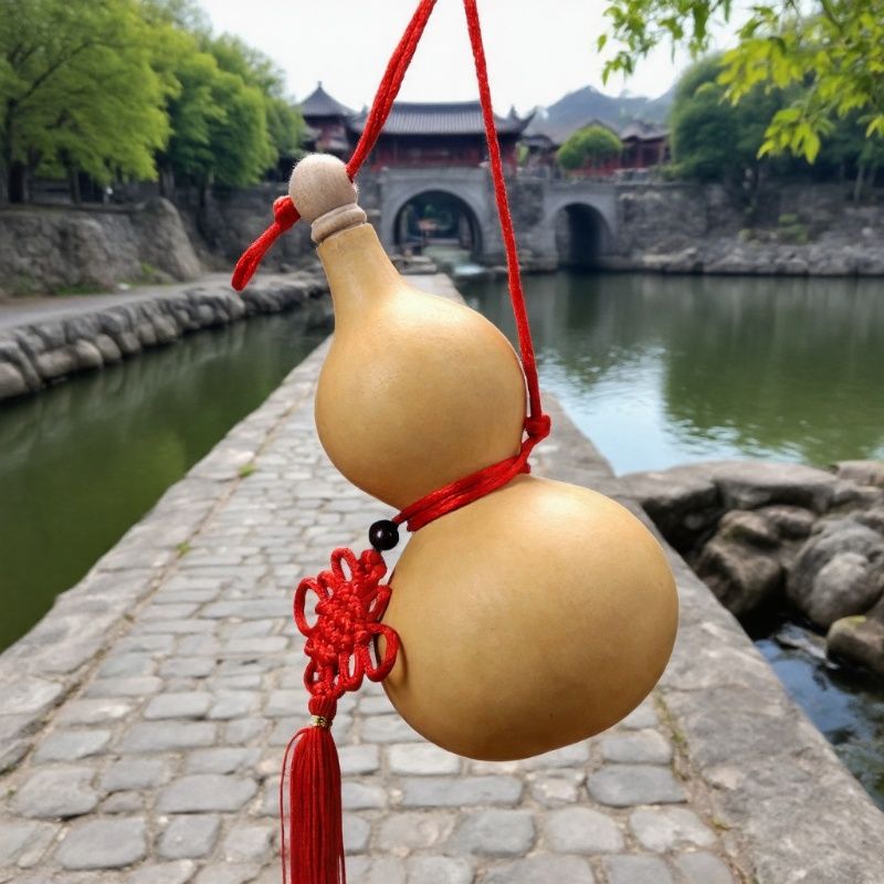 开口葫芦挂件大摆件门对门家居平安玄关客厅卧室空心带籽小号 图片 2