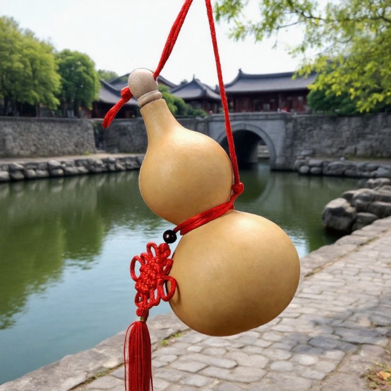 开口葫芦挂件大摆件门对门家居平安玄关客厅卧室空心带籽小号 图片 5