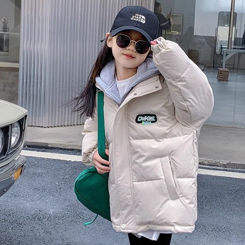 Girls' Down Jacket Winter Clothing  New Korean Version Children's Internet Celebrity Street Trendy Clothing Medium and Large Children's Winter Warm Jacket