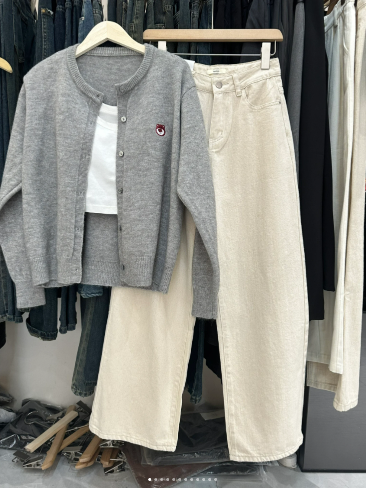 秋季新款韩系低调通勤风格一整套开衫纯色吊带搭配宽松裤三件套装