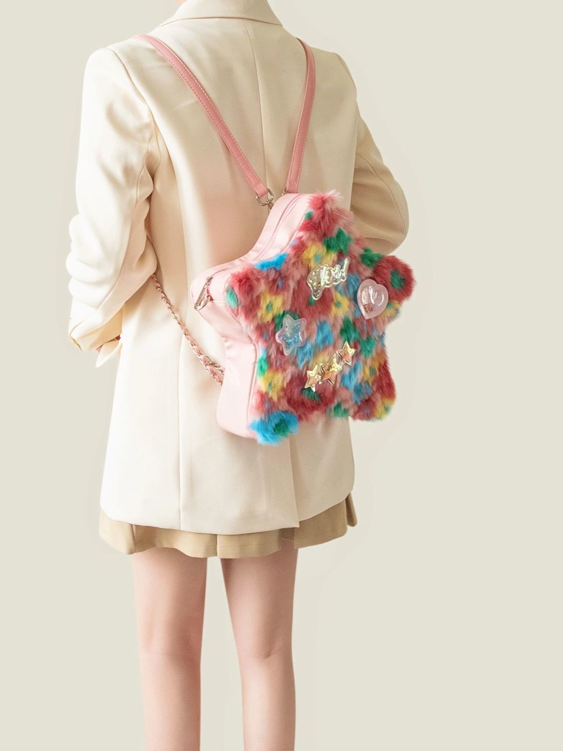 油画系列毛绒包包女新款潮时尚托特包百搭大容量单肩毛茸茸包