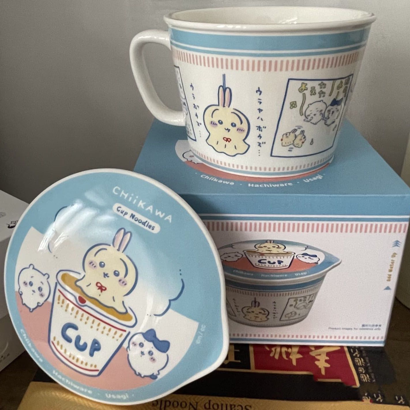可爱乌大师吉伊卡哇晴天娃娃周边款带把学生宿舍泡面碗陶瓷高颜值