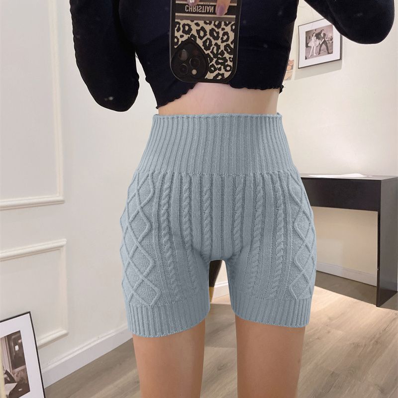 This year's popular  new anti-exposure warm knitted shorts for women to wear high-waisted leggings safety pants