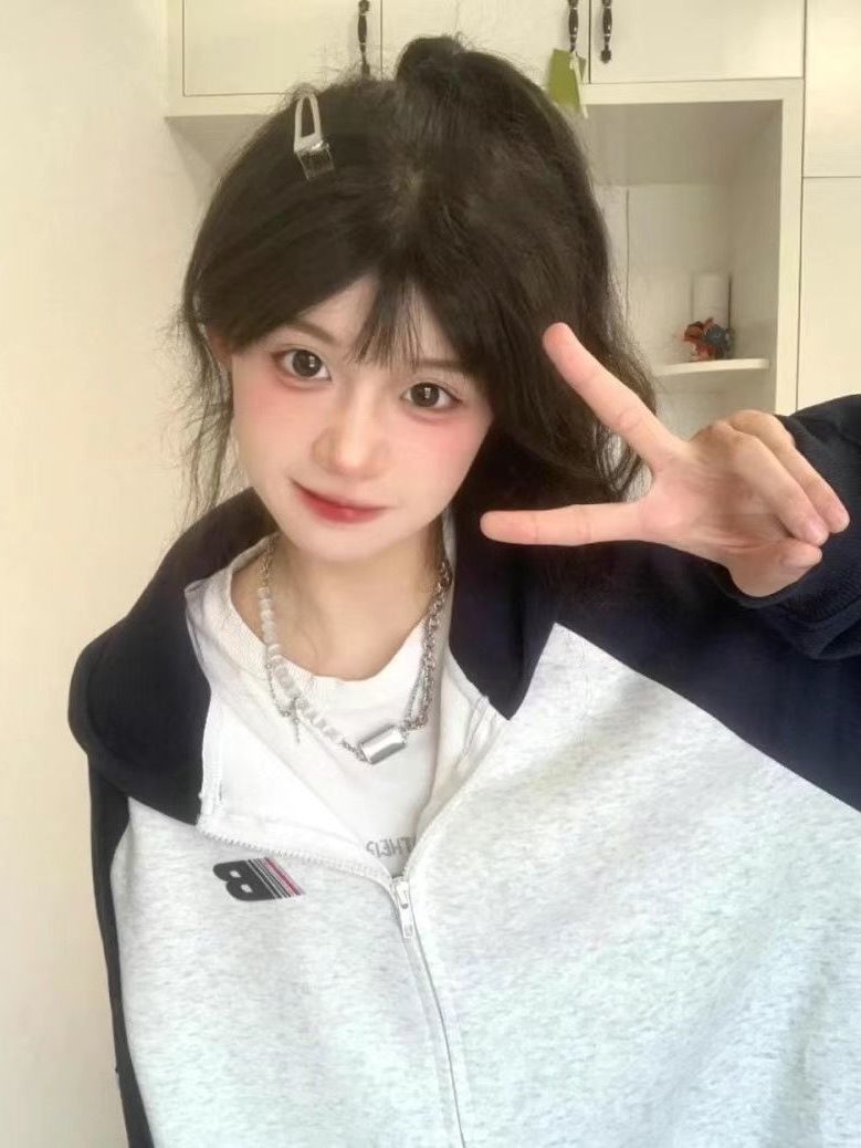 美式復古插肩基礎款開衫連帽衛衣男女秋冬新款重磅純棉情侶外套潮