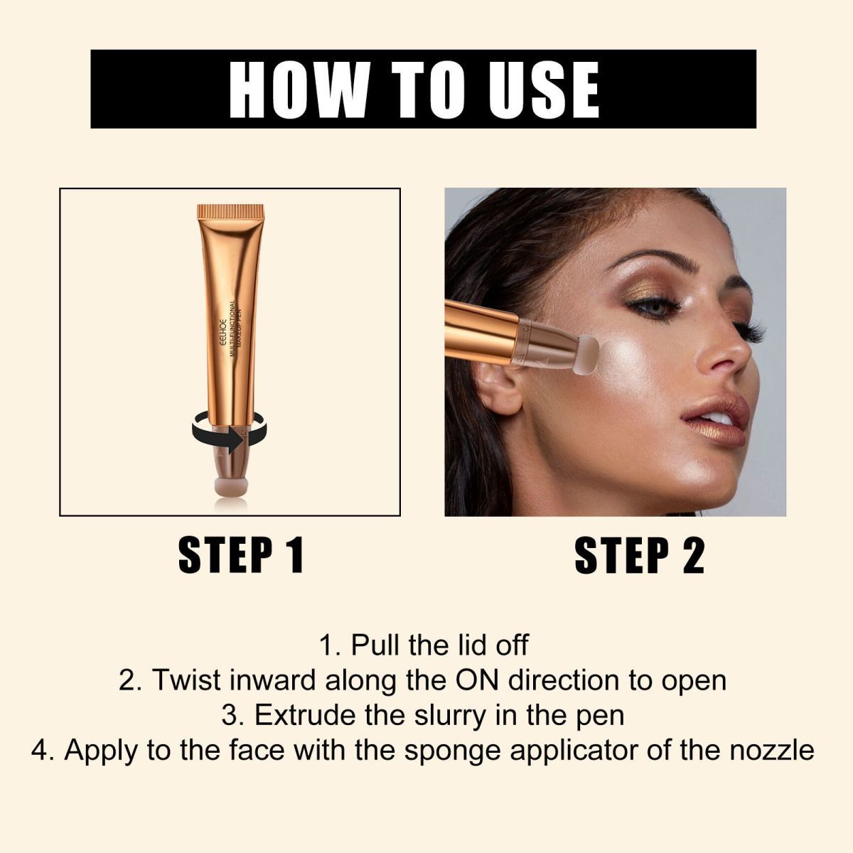Multi-function High gloss powder blusher stick Facial contour multi-purpose cosmetic pen_voghion.com
