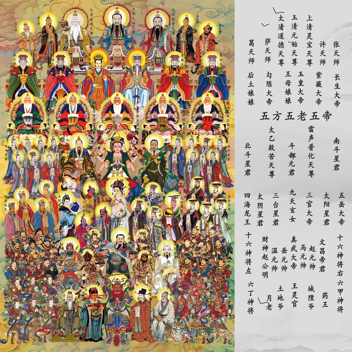 三尺三全神图画像众神总真图三清天尊雷祖玉帝王母供奉卷轴挂画道 2
