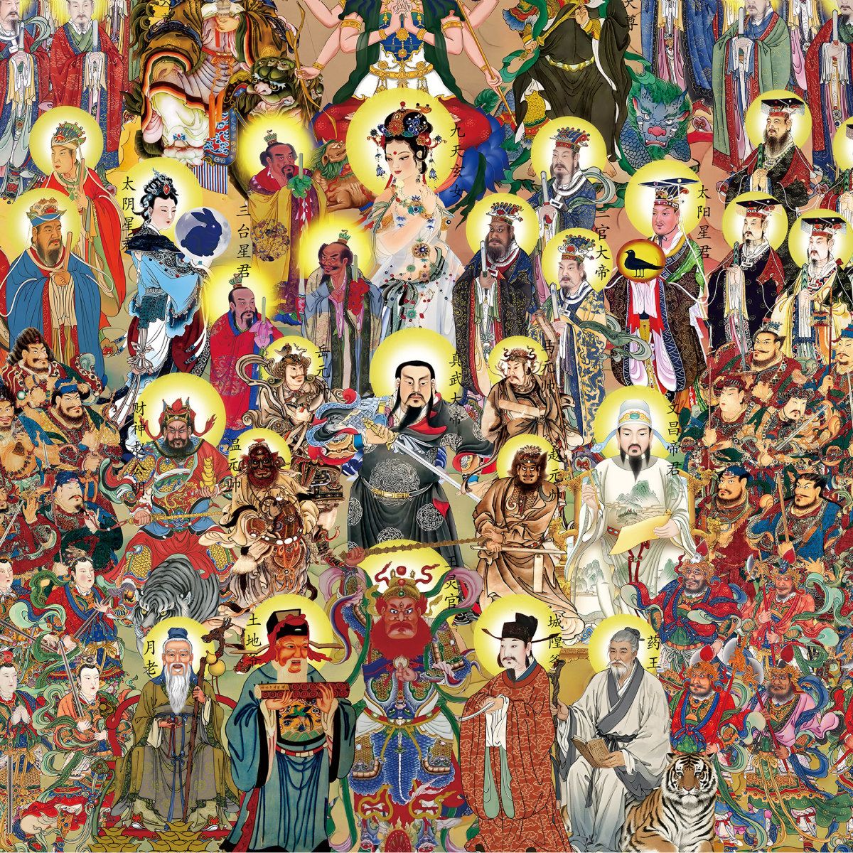 三尺三全神图画像众神总真图三清天尊雷祖玉帝王母供奉卷轴挂画道 detail 1