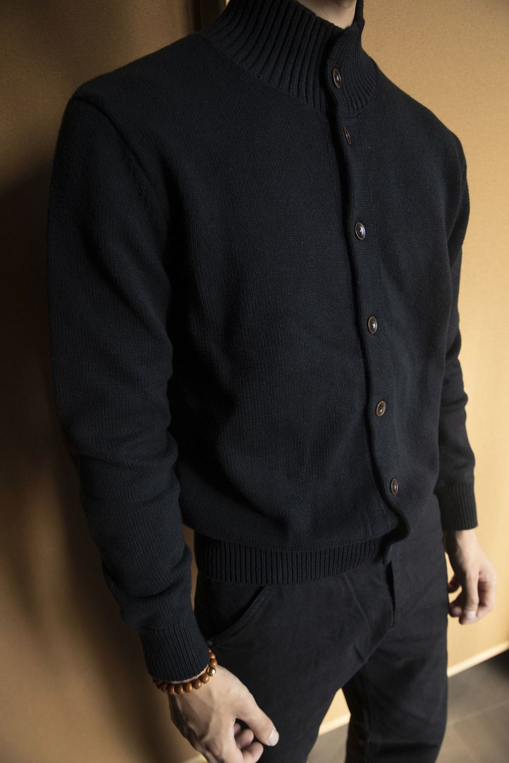 Men's Solid Colour Knitted Sweater Autumn Winter Commuter Style_voghion.com