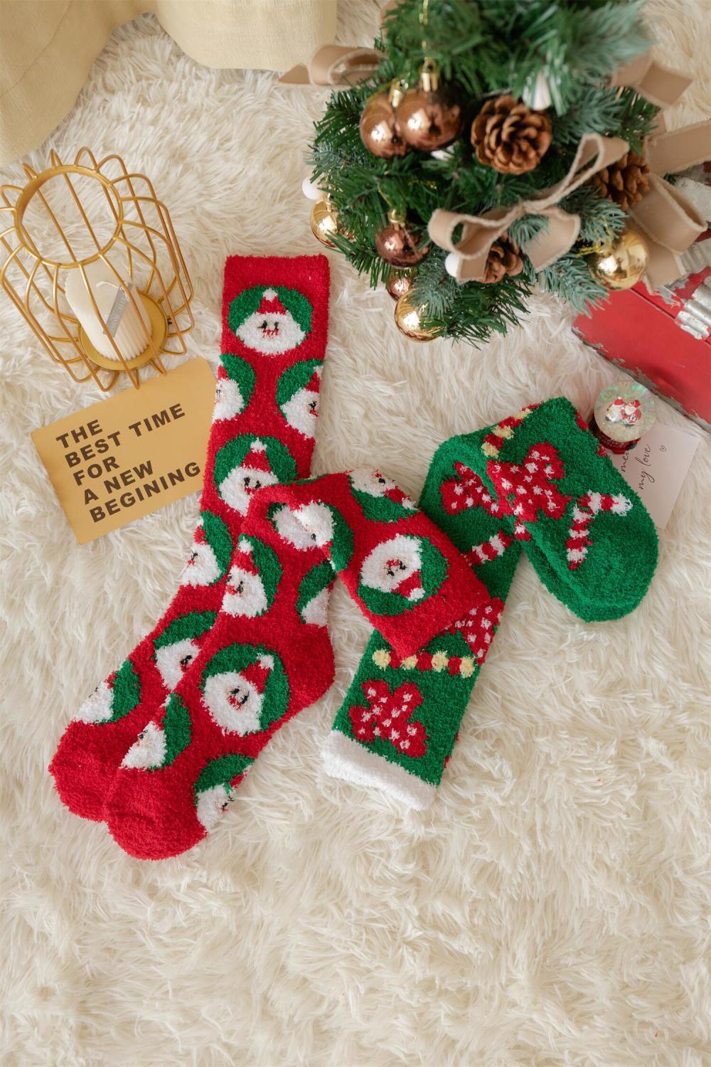 Cute Christmas socks, comfortable, warm, thick, and plush, full of festive atmosphere. Wishing you a happy Christmas_voghion.com