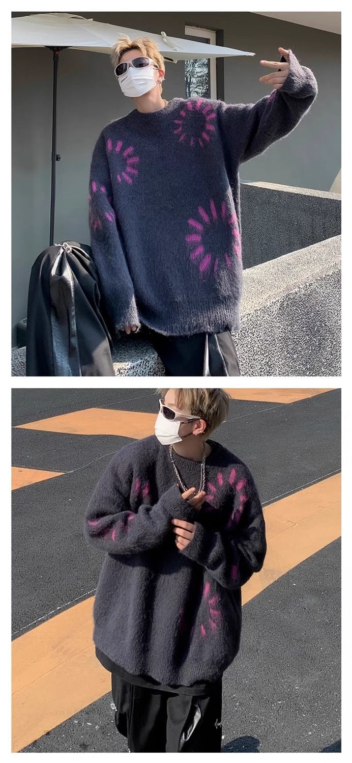 Men's Sweater Crew Neck Knit Jumper Unisex Winter Pullover_voghion.com