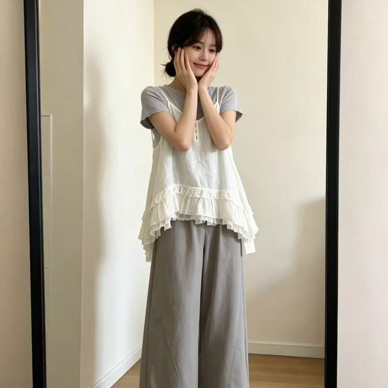 5101薄款正版小众百搭求职季甜酷约会穿搭套装出片可爱高级