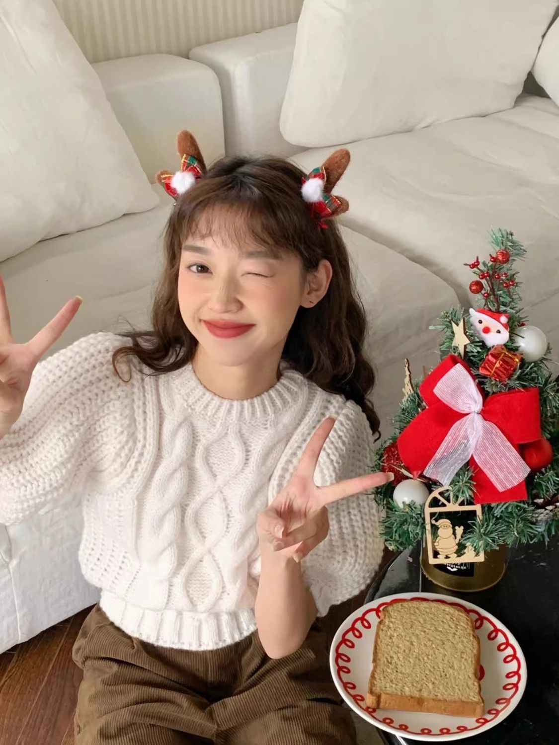 聖誕節麋鹿發箍可愛毛球蝴蝶結髮卡兒童頭箍女鹿角鴨嘴夾超萌頭飾