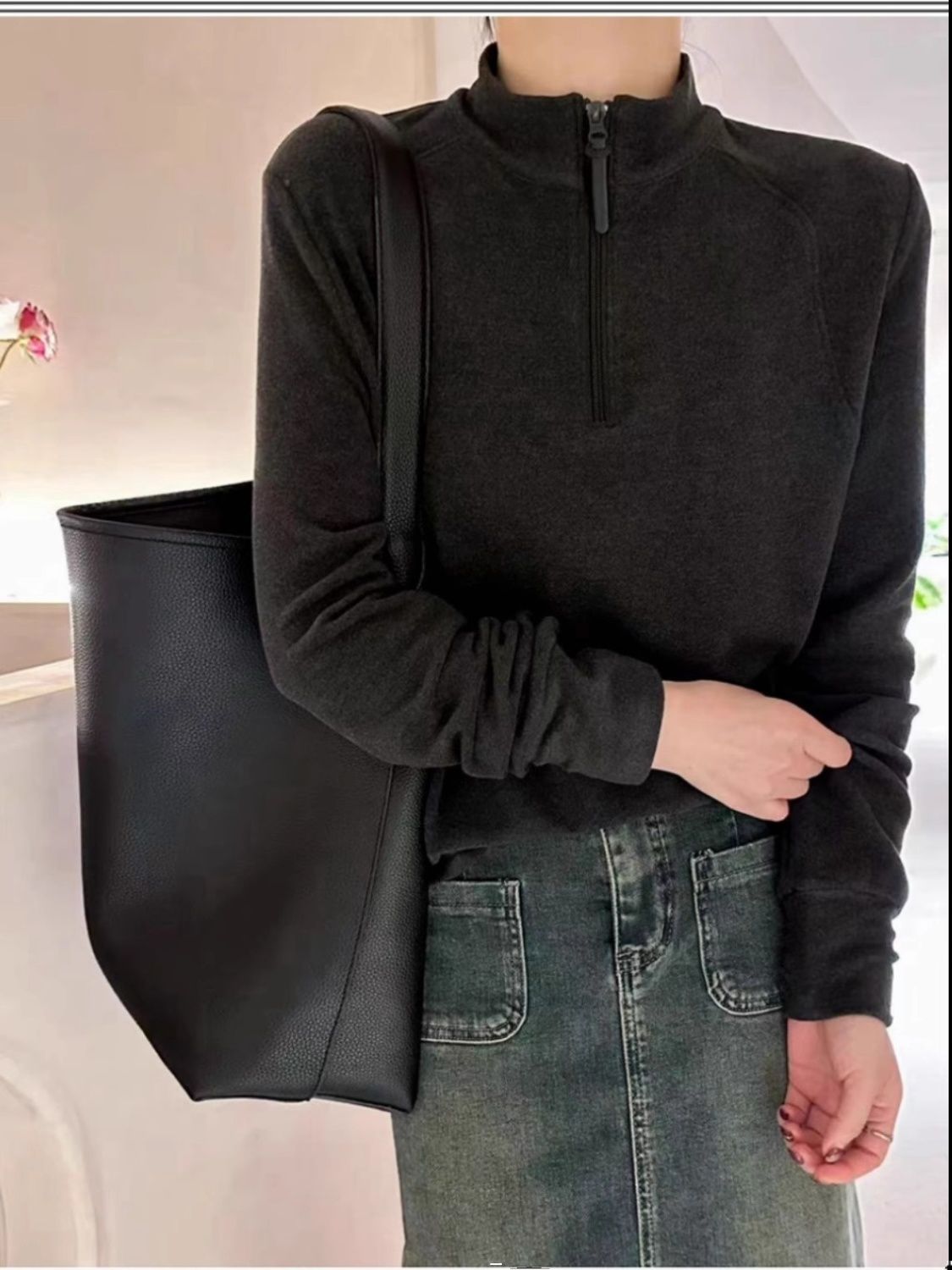 美拉德衛衣德絨打底衫女秋冬季內搭加絨保暖修身顯瘦收腰長袖上衣