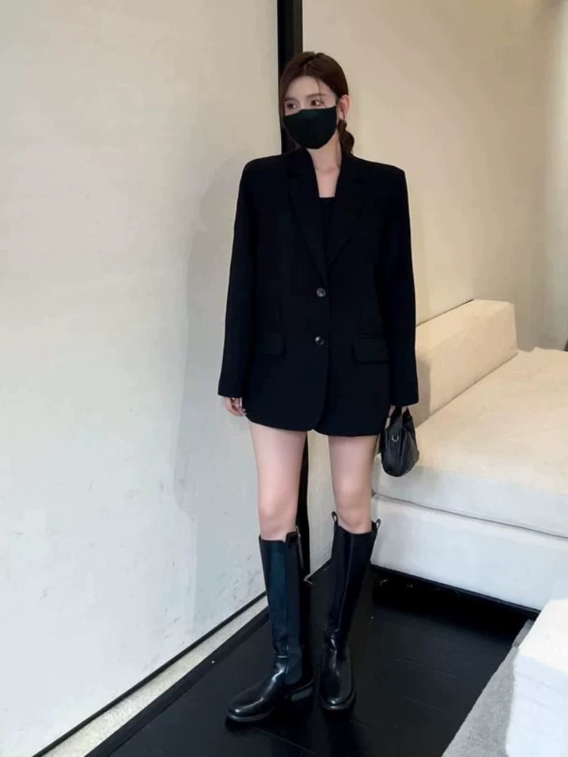 黑色西裝外套女春秋新款韓版寬鬆小個子洋氣百搭網紅小西裝上衣女