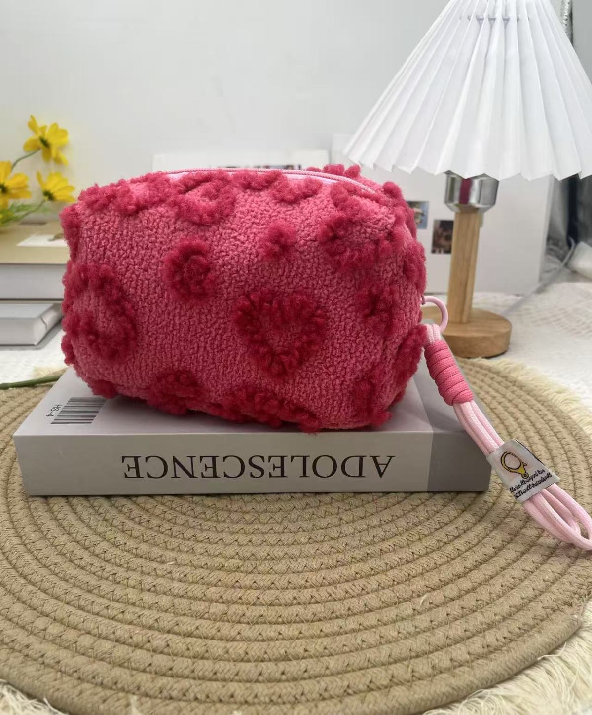 Pochette per trucchi in peluche - stile polaroid per viaggio_voghion.com
