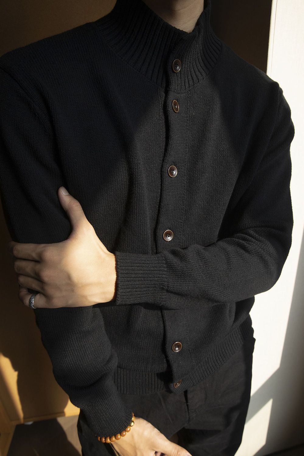 Men's Solid Colour Knitted Sweater Autumn Winter Commuter Style_voghion.com