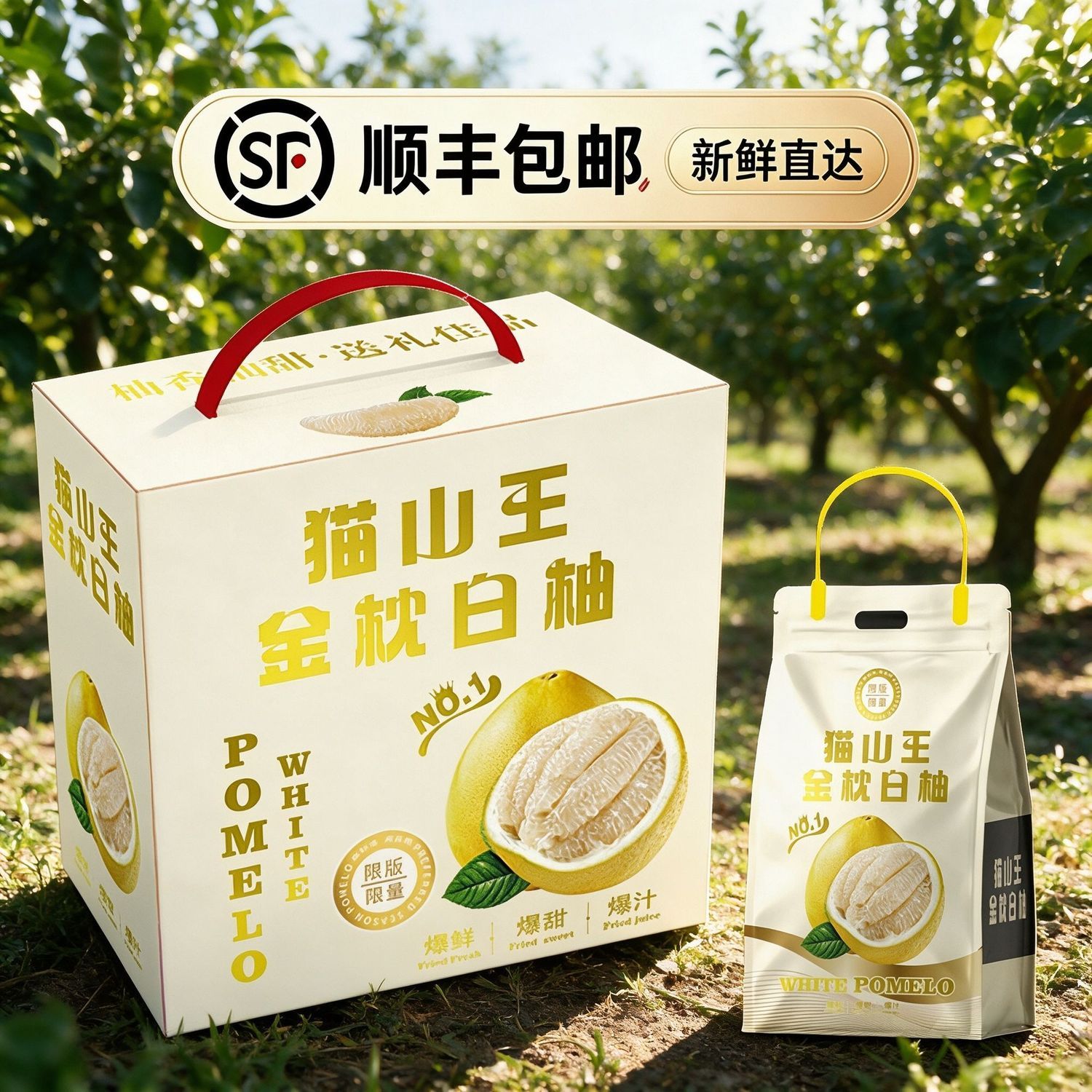 【高端礼盒】白心柚子福建平和蜜柚非红心柚当季新鲜水果顺丰包邮