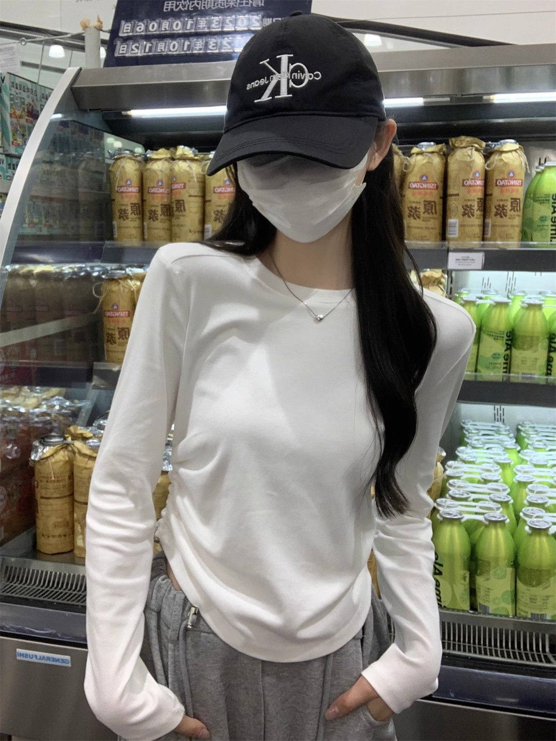 甜美辣妹設計感抽褶長袖t恤女秋冬修身內搭打底衫純色不規則上衣
