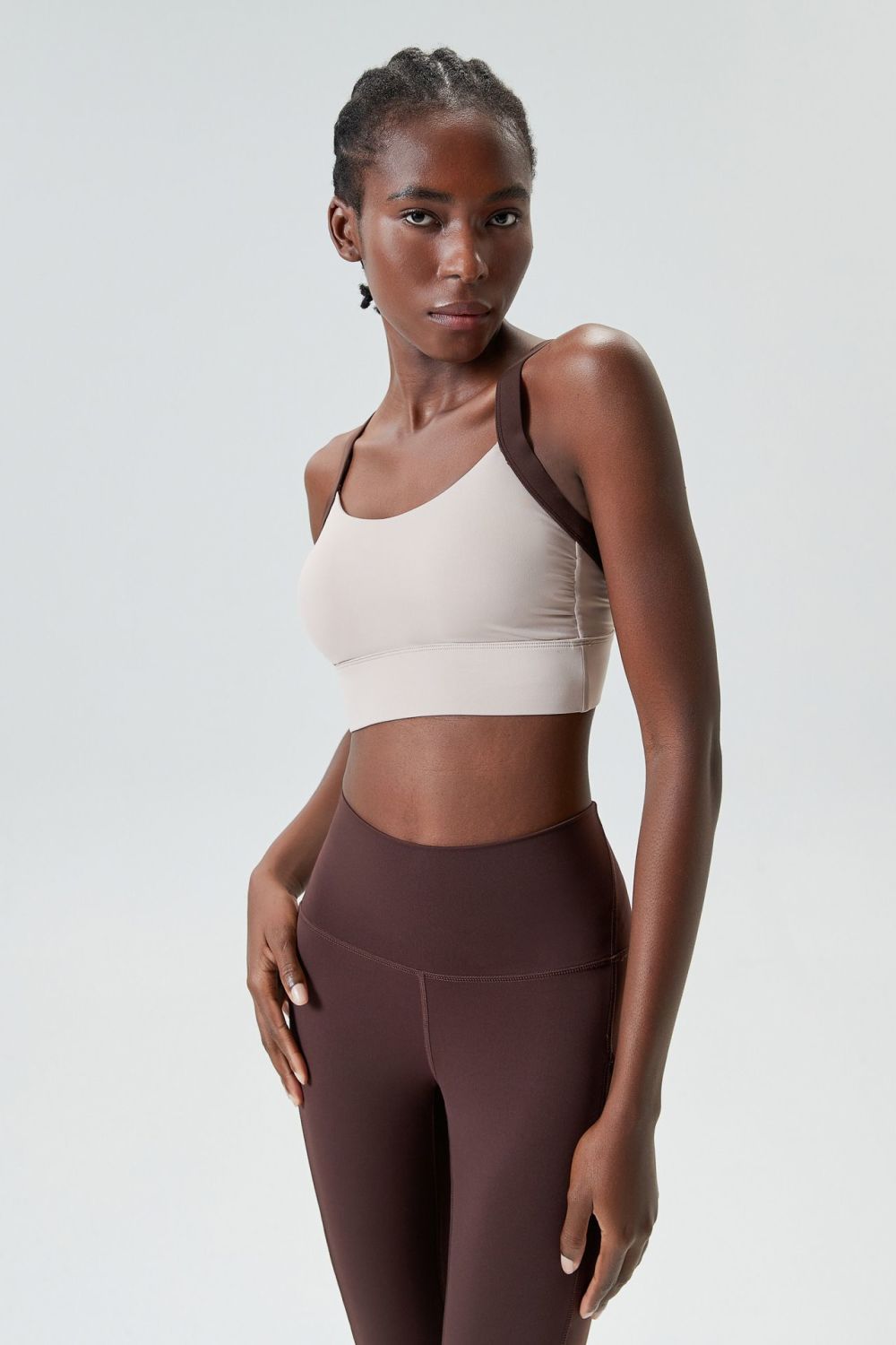 Women's Colour-blocking Shockproof Sports Bra With Beautiful Back_voghion.com
