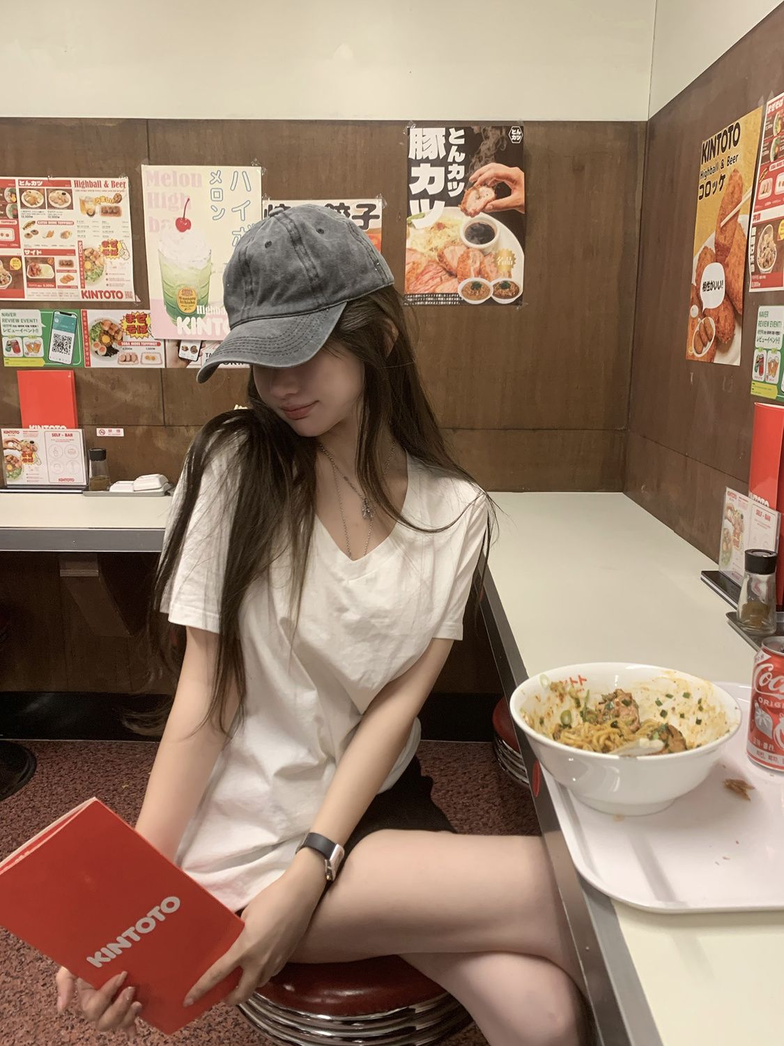 【店主摯愛】白色正肩V領內搭短袖女新款打底T恤上衣寬鬆顯瘦上衣
