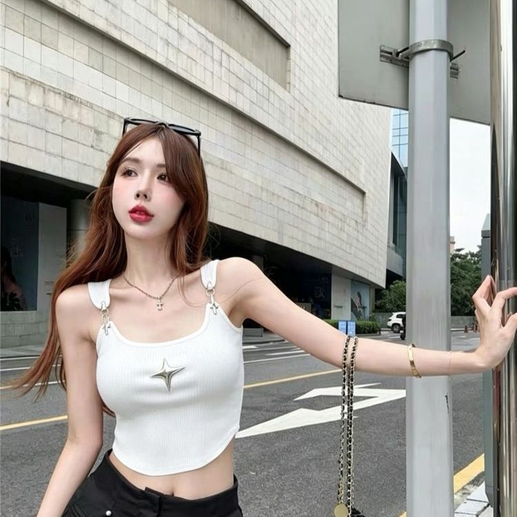 2026 Summer New Simple Ribbed Solid Color Versatile Tank Classic Gentle Slimming Top_voghion.com