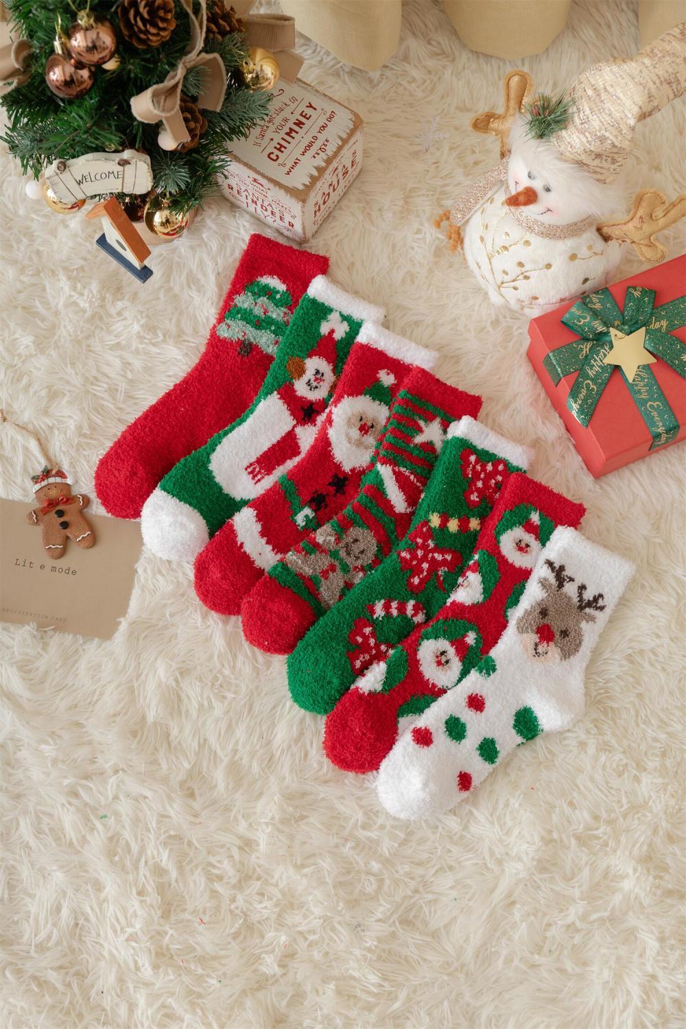 Cute Christmas socks, comfortable, warm, thick, and plush, full of festive atmosphere. Wishing you a happy Christmas_voghion.com