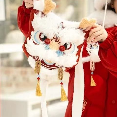 新年系列 森女部落原創國風龍年包包斜跨小包搭配重工刺繡立體包