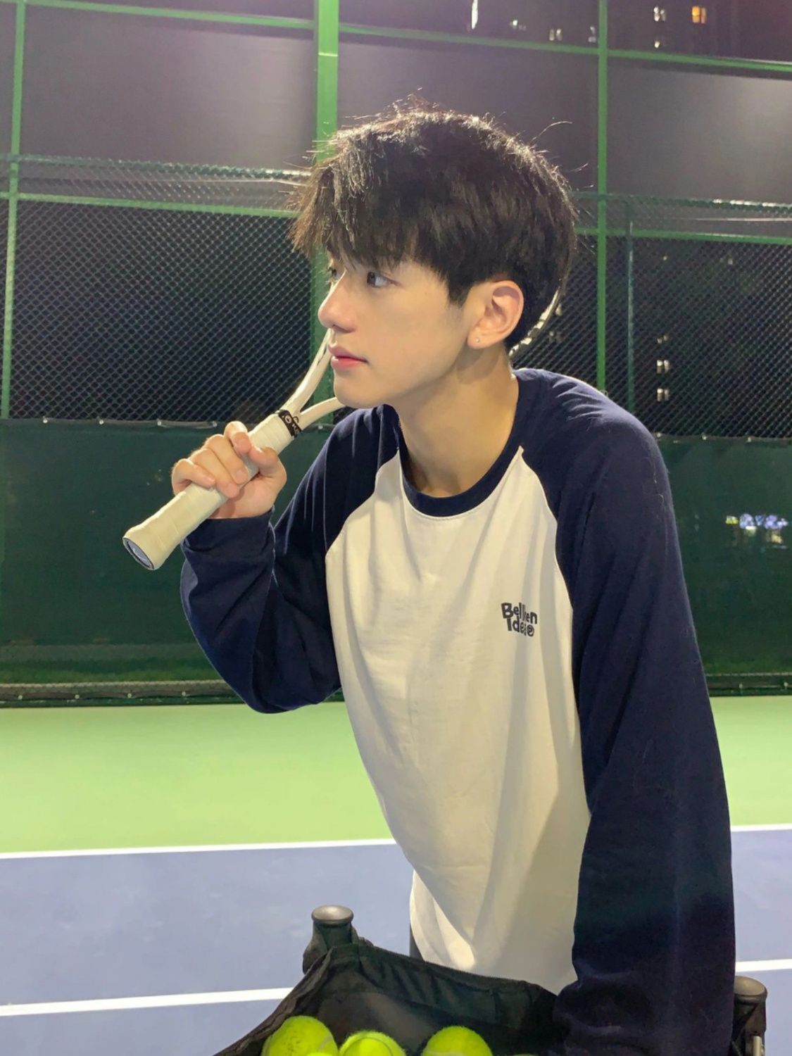 美式復古插肩撞色純棉長袖t恤男生春秋季薄款拼接打底衫潮牌上衣