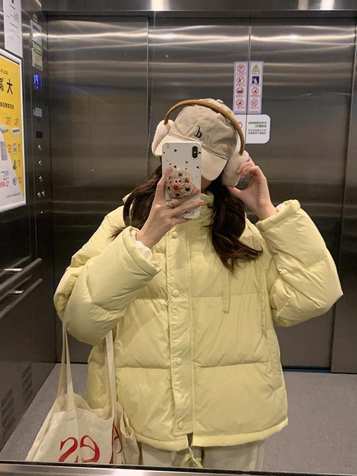 韓系百搭保暖棉服女冬季新款ins潮小個子百搭短款棉服學院風棉衣