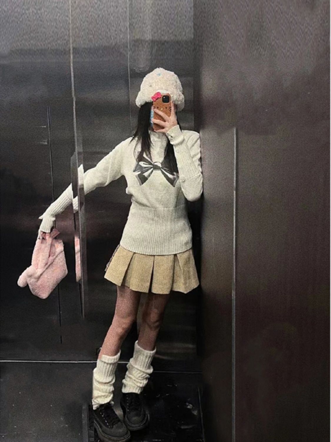 美式蝴蝶毛衣女秋冬內搭外穿修身收腰顯瘦套頭打底長袖針織衫上衣