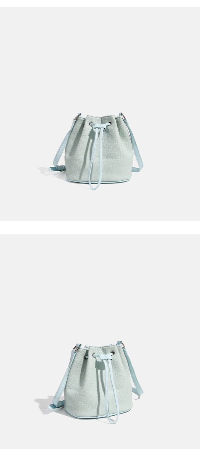 CHARHP&KEJNT Versatile Bucket Simple and Fresh Commuter Drawstring Single Shoulder Crossbody Bag_voghion.com