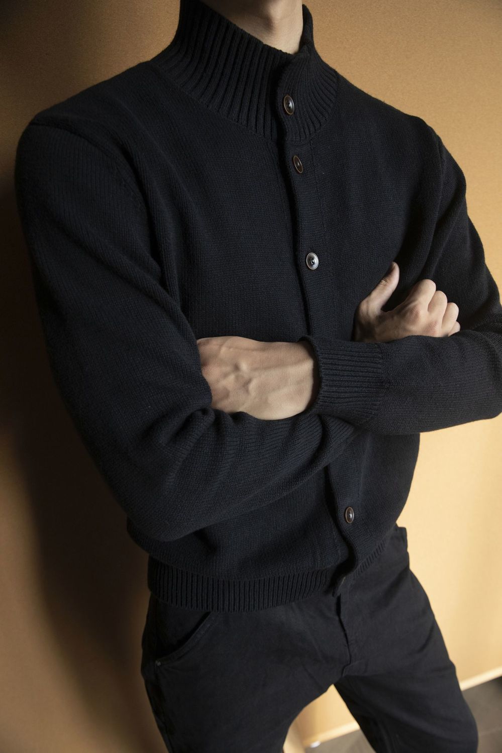 Men's Solid Colour Knitted Sweater Autumn Winter Commuter Style_voghion.com
