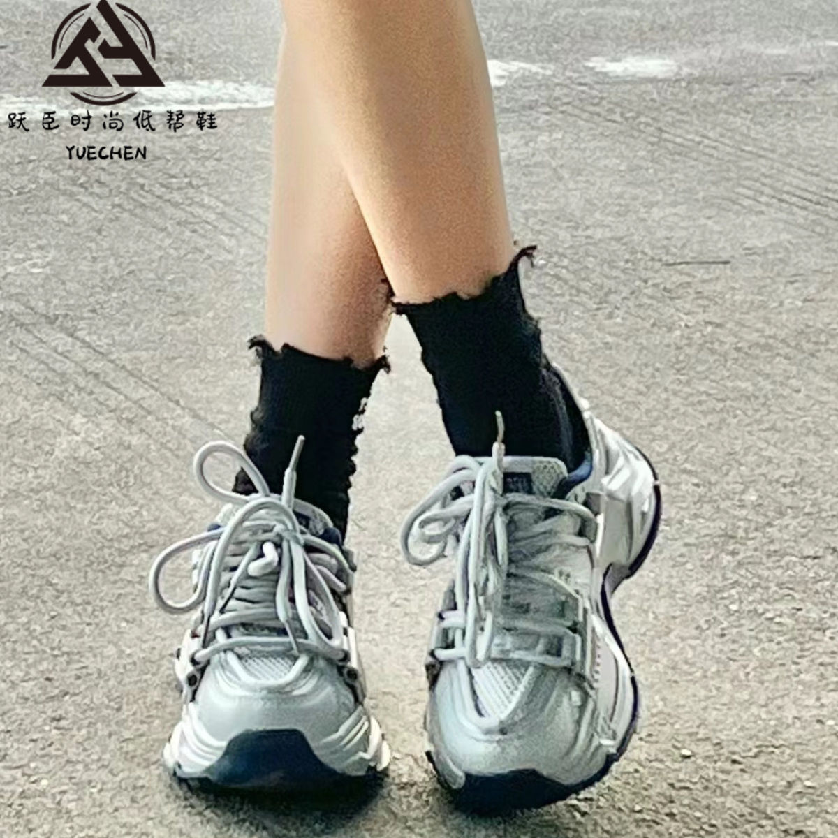 躍臣高顏值老爹鞋女ins厚底防滑休閒運動鞋新款舒適輕便跑步女鞋