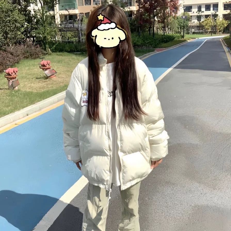 日系甜美可爱Hellokitty刺绣冬季棉服绵外女学生宽松加厚面包服潮