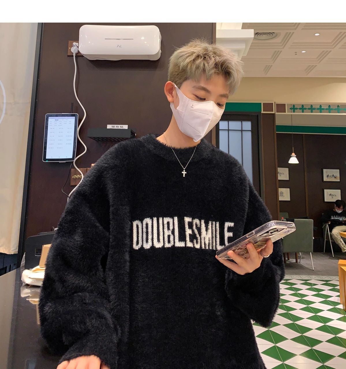 Heavy American Mohair Knitted Sweater Hong Kong Style High Street Trendy Brand Versatile Loose Couple Sweater Warm Lazy Thread_voghion.com